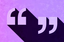White quotation marks.