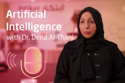 Profile picture of the expert Dr. Dena Al-Thani and next to her the words Artificial intelligence.