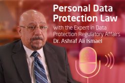 Profile picture of the Expert in Data Protection Regulatory Affairs Ashraf Ali Ismael and next to him the words Personal Data Protection Law.