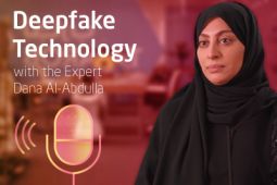 Profile picture of the expert Dana Al-Abdulla Ali and next to her the words Deepfake Technology.